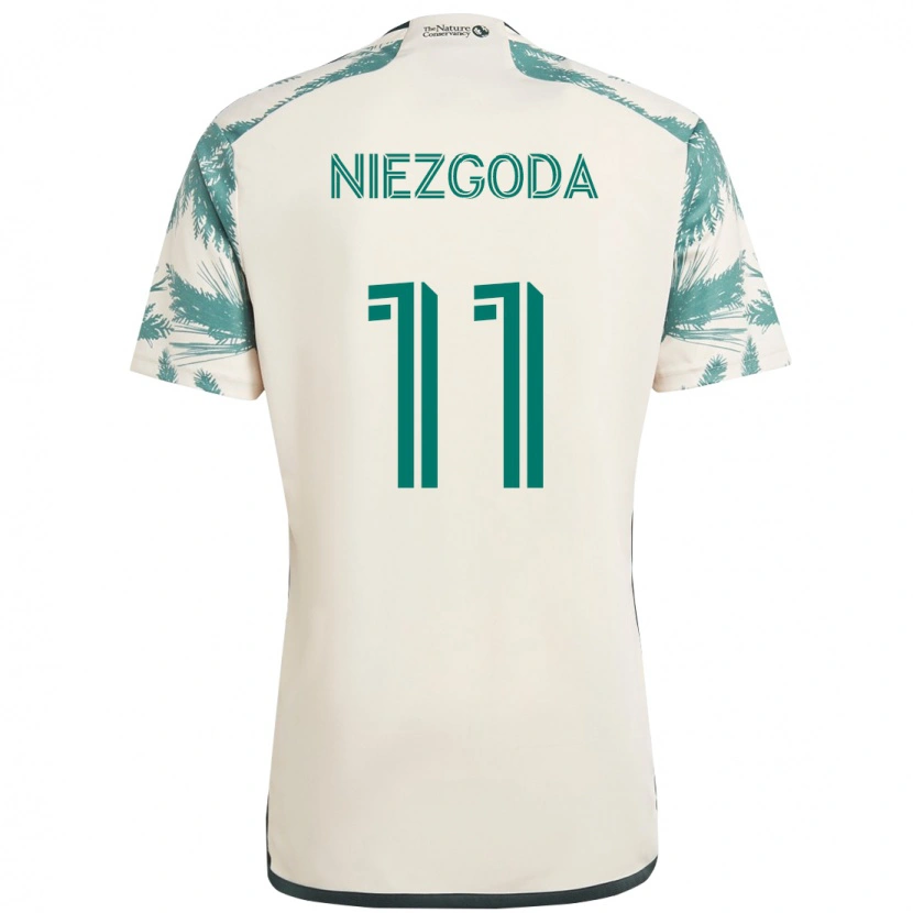 Danxen Mujer Camiseta Jaroslaw Niezgoda #11 Negro Marrón 2ª Equipación 2025/26 La Camisa México