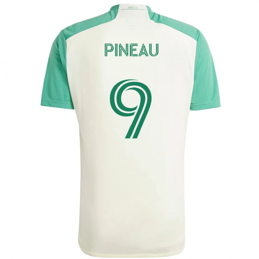Danxen Mujer Camiseta Sebastien Pineau #9 Verde Negro 2ª Equipación 2025/26 La Camisa México