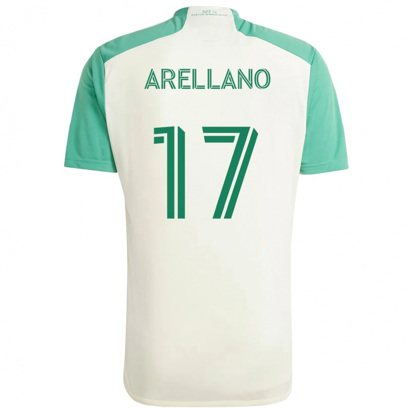Danxen Mujer Camiseta Bryan Arellano #17 Blanco Verde 2ª Equipación 2025/26 La Camisa México