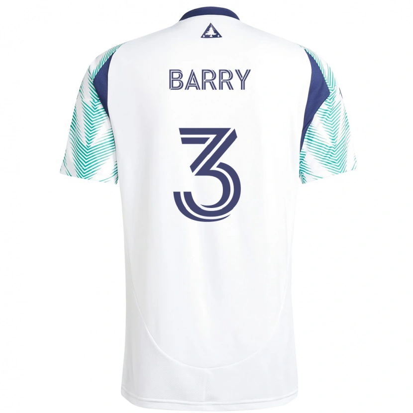 Danxen Mujer Camiseta Hesron Barry #3 Blanco Azul 2ª Equipación 2025/26 La Camisa México