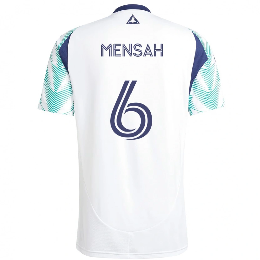 Danxen Mujer Camiseta Jonathan Mensah #6 Blanco Azul 2ª Equipación 2025/26 La Camisa México