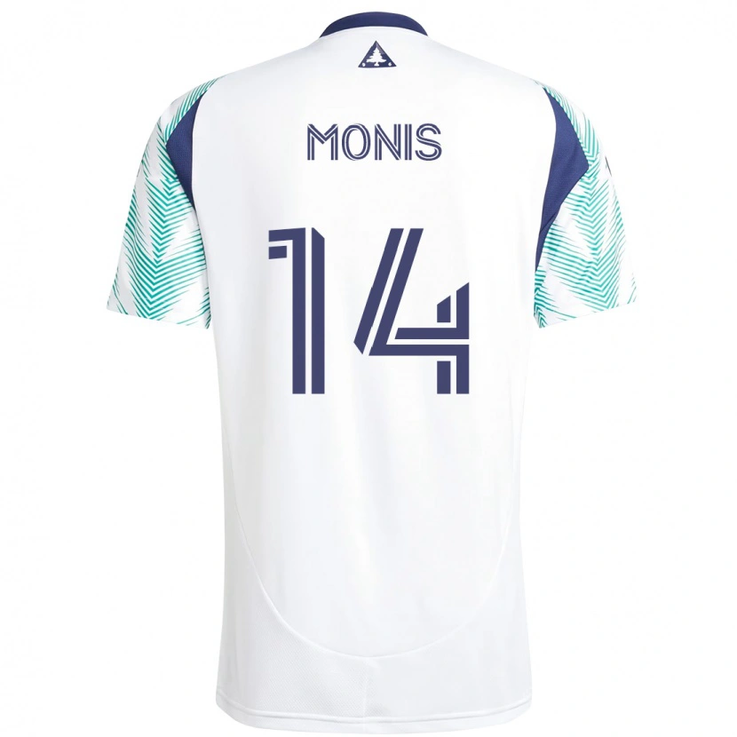Danxen Mujer Camiseta Alex Monis #14 Blanco Azul 2ª Equipación 2025/26 La Camisa México