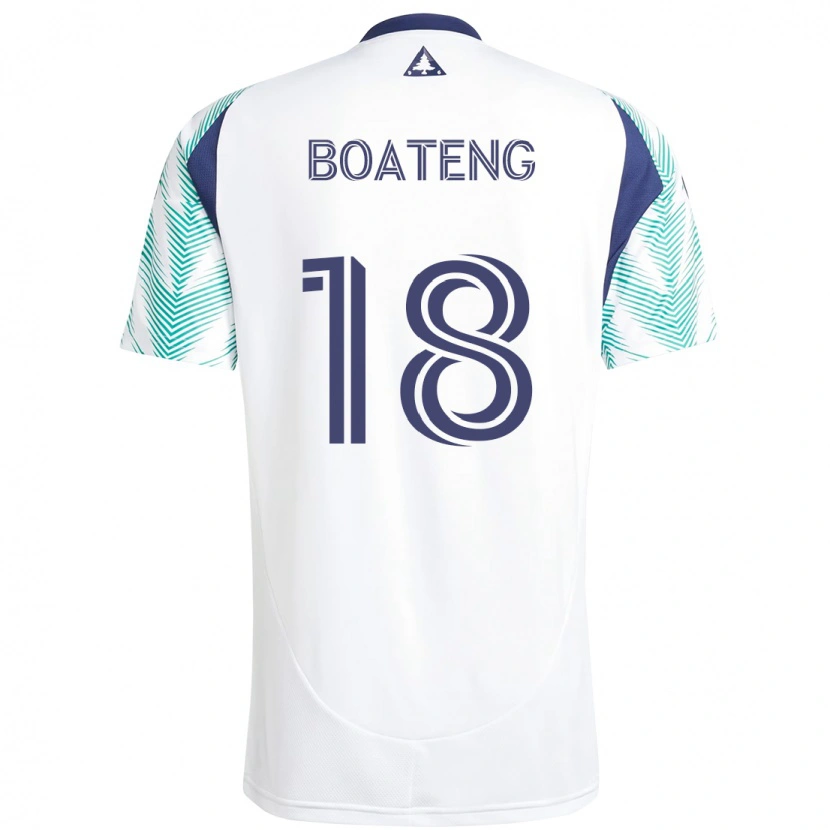 Danxen Mujer Camiseta Emmanuel Boateng #18 Blanco Azul 2ª Equipación 2025/26 La Camisa México