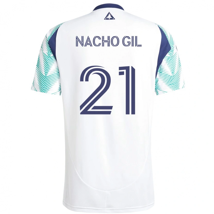 Danxen Mujer Camiseta Nacho Gil #21 Blanco Azul 2ª Equipación 2025/26 La Camisa México