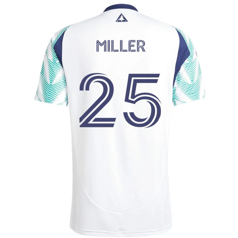 Danxen Mujer Camiseta Peyton Miller #25 Blanco Azul 2ª Equipación 2025/26 La Camisa México