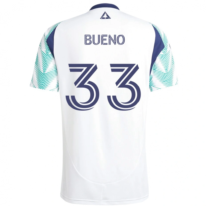 Danxen Mujer Camiseta Brandonn Bueno #33 Blanco Azul 2ª Equipación 2025/26 La Camisa México