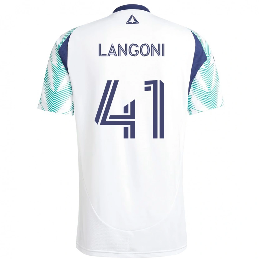 Danxen Mujer Camiseta Luca Langoni #41 Blanco Azul 2ª Equipación 2025/26 La Camisa México