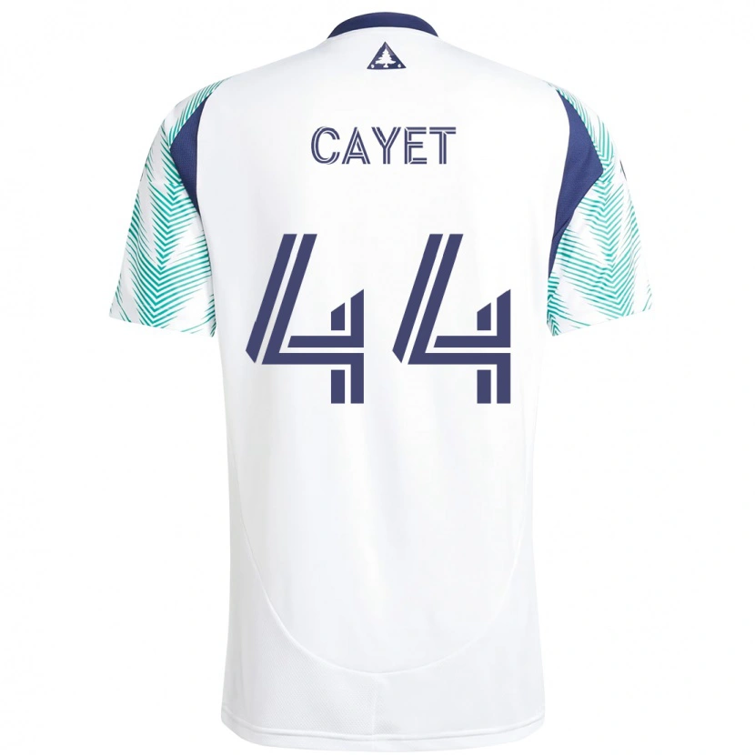 Danxen Mujer Camiseta Pierre Cayet #44 Blanco Azul 2ª Equipación 2025/26 La Camisa México
