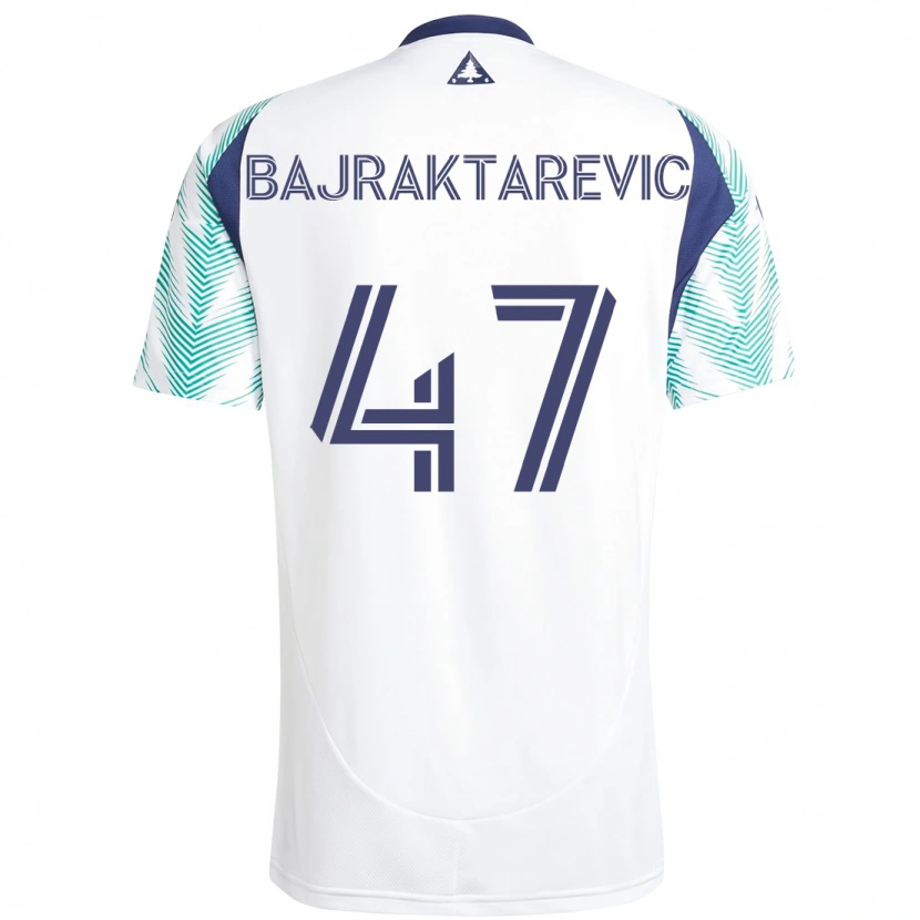 Danxen Mujer Camiseta Esmir Bajraktarevic #47 Blanco Azul 2ª Equipación 2025/26 La Camisa México