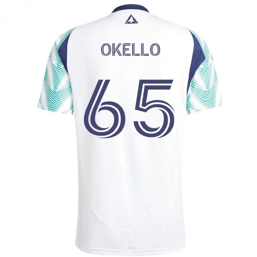 Danxen Mujer Camiseta Noble Okello #65 Blanco Azul 2ª Equipación 2025/26 La Camisa México