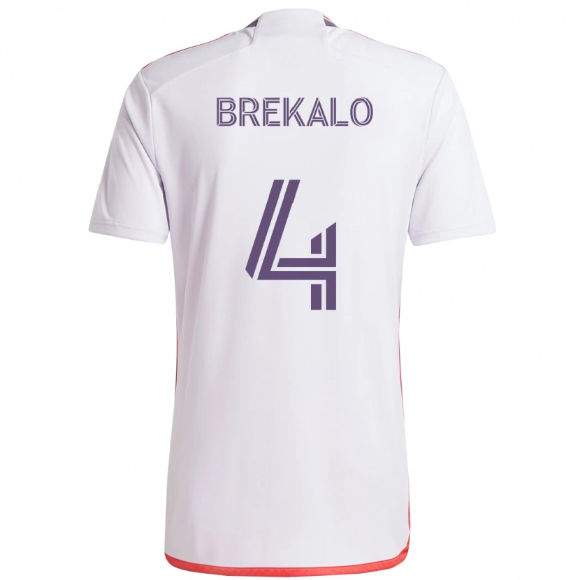 Danxen Mujer Camiseta David Brekalo #4 Blanco Morado 2ª Equipación 2025/26 La Camisa México