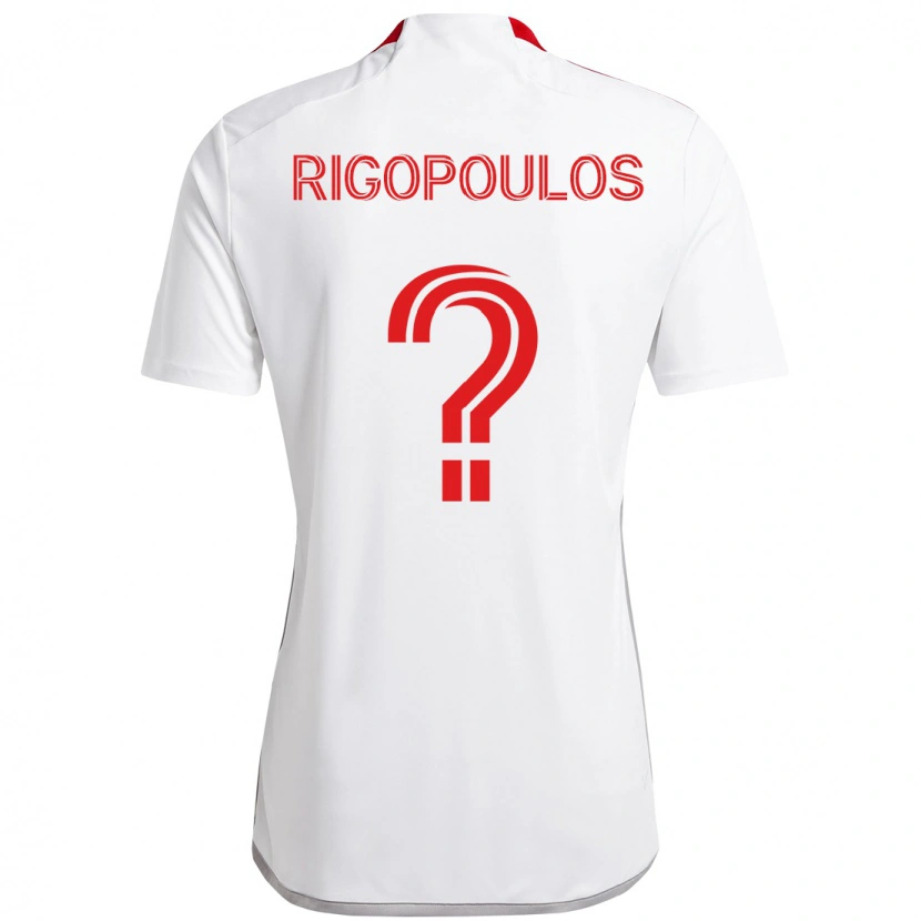 Danxen Mujer Camiseta Theo Rigopoulos #0 Rojo Blanco 2ª Equipación 2025/26 La Camisa México