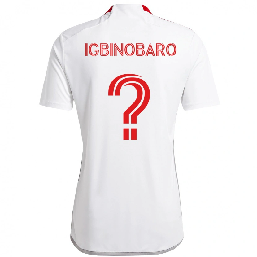 Danxen Mujer Camiseta Philip Igbinobaro #0 Blanco Rojo 2ª Equipación 2025/26 La Camisa México
