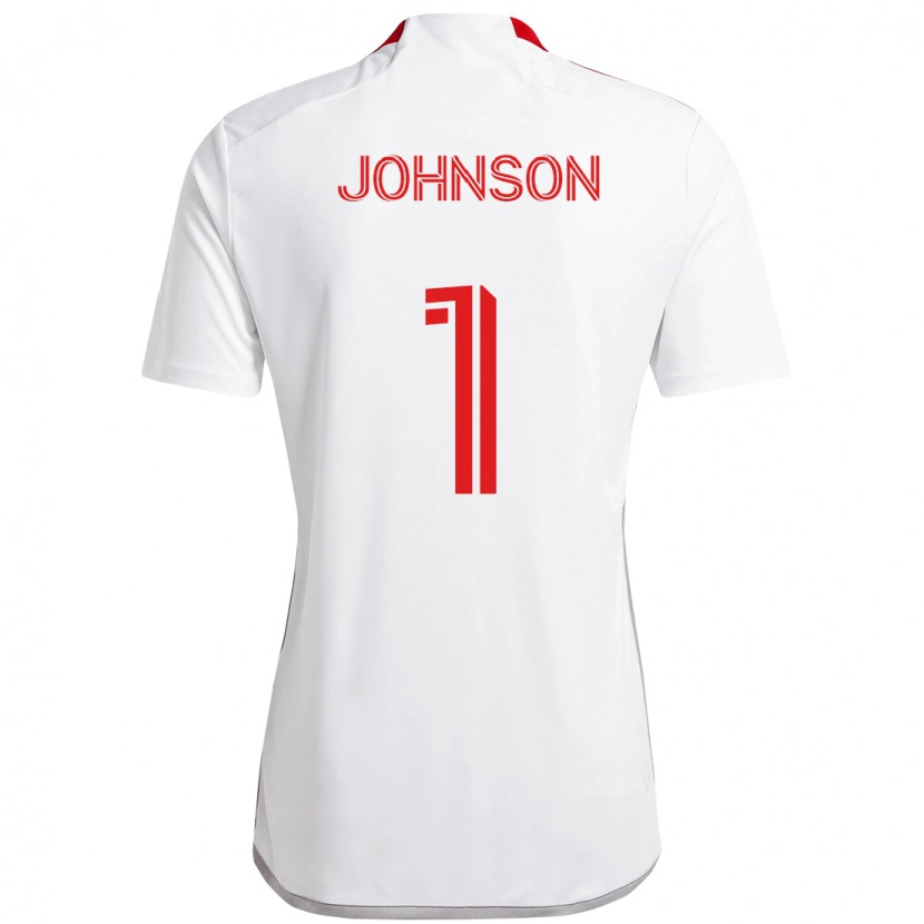 Danxen Mujer Camiseta Sean Johnson #1 Rojo Blanco 2ª Equipación 2025/26 La Camisa México