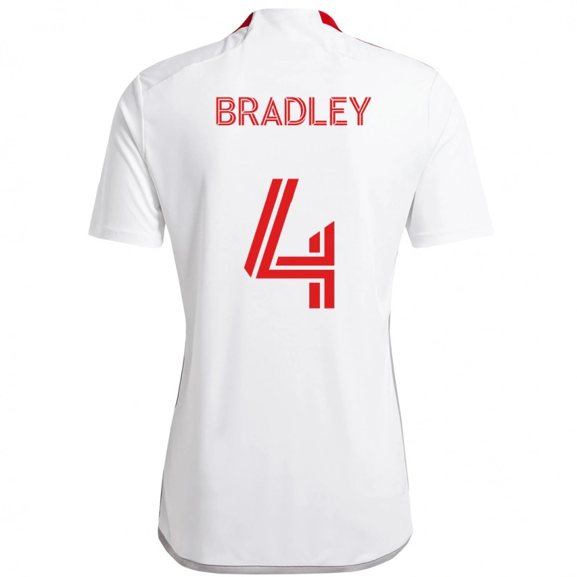 Danxen Mujer Camiseta Michael Bradley #4 Blanco Rojo 2ª Equipación 2025/26 La Camisa México