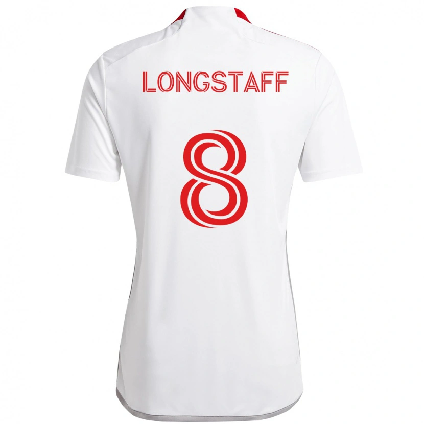 Danxen Mujer Camiseta Matty Longstaff #8 Rojo Blanco 2ª Equipación 2025/26 La Camisa México