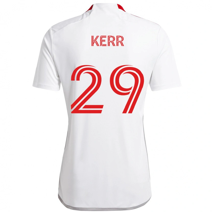Danxen Mujer Camiseta Deandre Kerr #29 Rojo Blanco 2ª Equipación 2025/26 La Camisa México