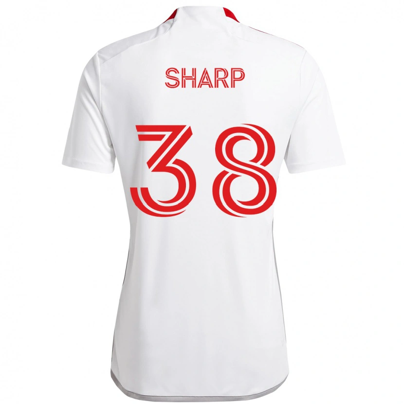 Danxen Mujer Camiseta Charlie Sharp #38 Blanco Rojo 2ª Equipación 2025/26 La Camisa México