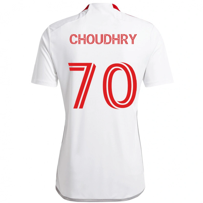 Danxen Mujer Camiseta Benjamin Choudhry #70 Rojo Blanco 2ª Equipación 2025/26 La Camisa México