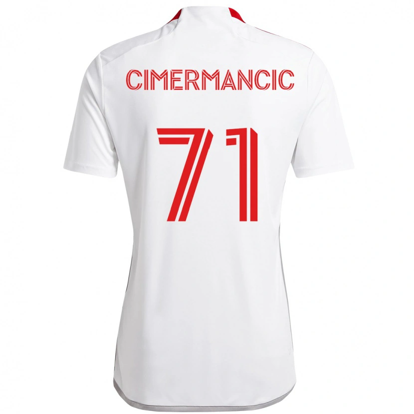 Danxen Mujer Camiseta Markus Cimermancic #71 Rojo Blanco 2ª Equipación 2025/26 La Camisa México