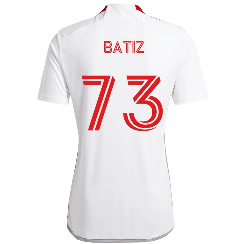 Danxen Mujer Camiseta Jesus Batiz #73 Rojo Blanco 2ª Equipación 2025/26 La Camisa México