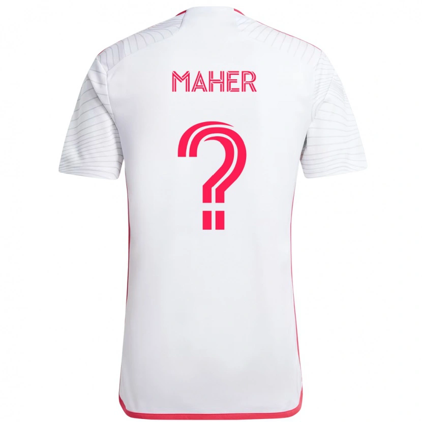 Danxen Mujer Camiseta Josh Maher #0 Blanco Magenta 2ª Equipación 2025/26 La Camisa México
