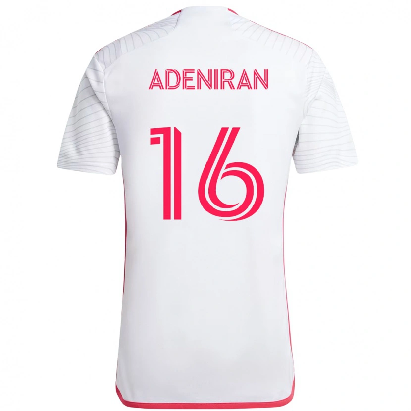 Danxen Mujer Camiseta Samuel Adeniran #16 Blanco Magenta 2ª Equipación 2025/26 La Camisa México