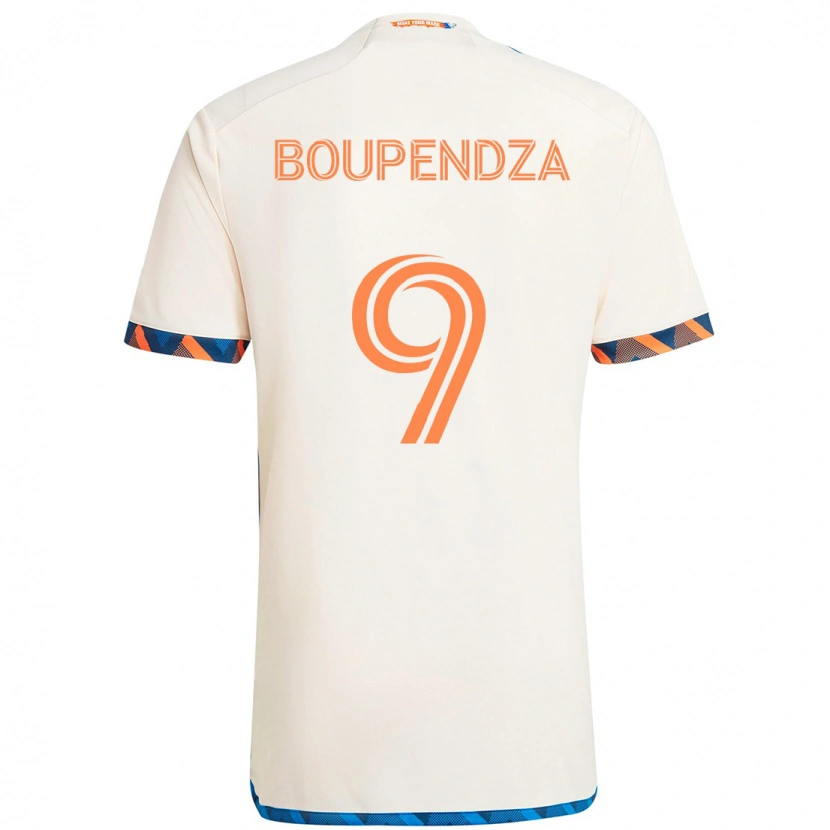 Danxen Mujer Camiseta Aaron Boupendza #9 Blanco Azul Naranja 2ª Equipación 2025/26 La Camisa México