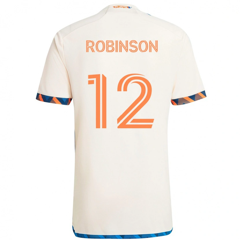 Danxen Mujer Camiseta Miles Robinson #12 Blanco Azul Naranja 2ª Equipación 2025/26 La Camisa México
