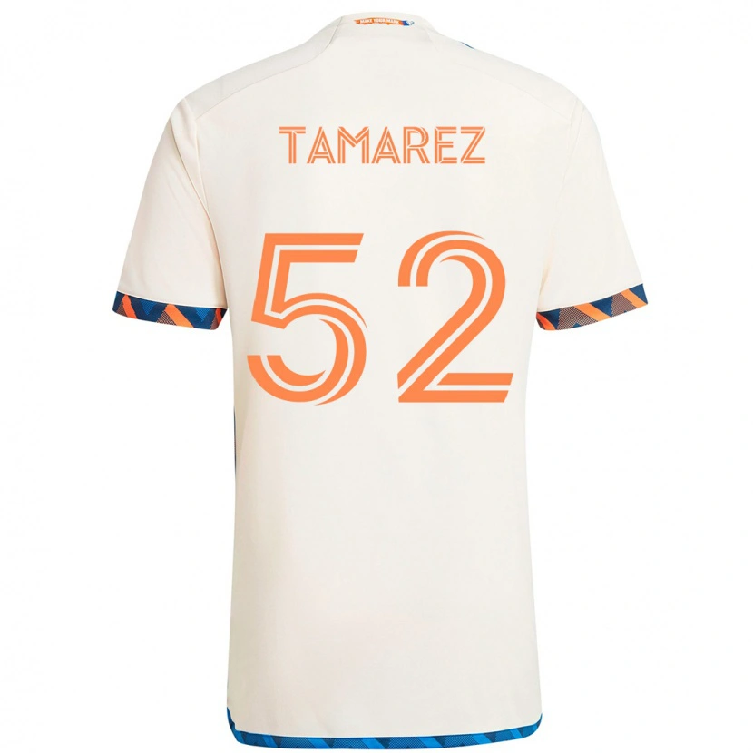 Danxen Mujer Camiseta Lucas Tamarez #52 Blanco Azul Naranja 2ª Equipación 2025/26 La Camisa México