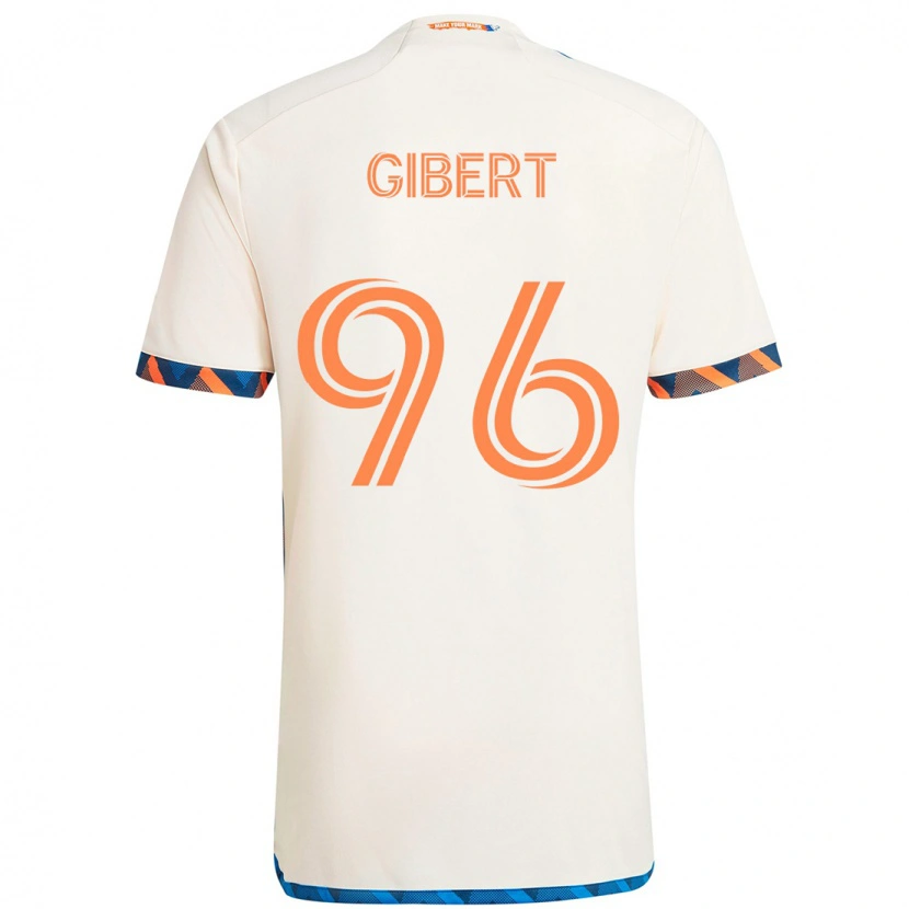 Danxen Mujer Camiseta Gaël Gibert #96 Blanco Azul Naranja 2ª Equipación 2025/26 La Camisa México