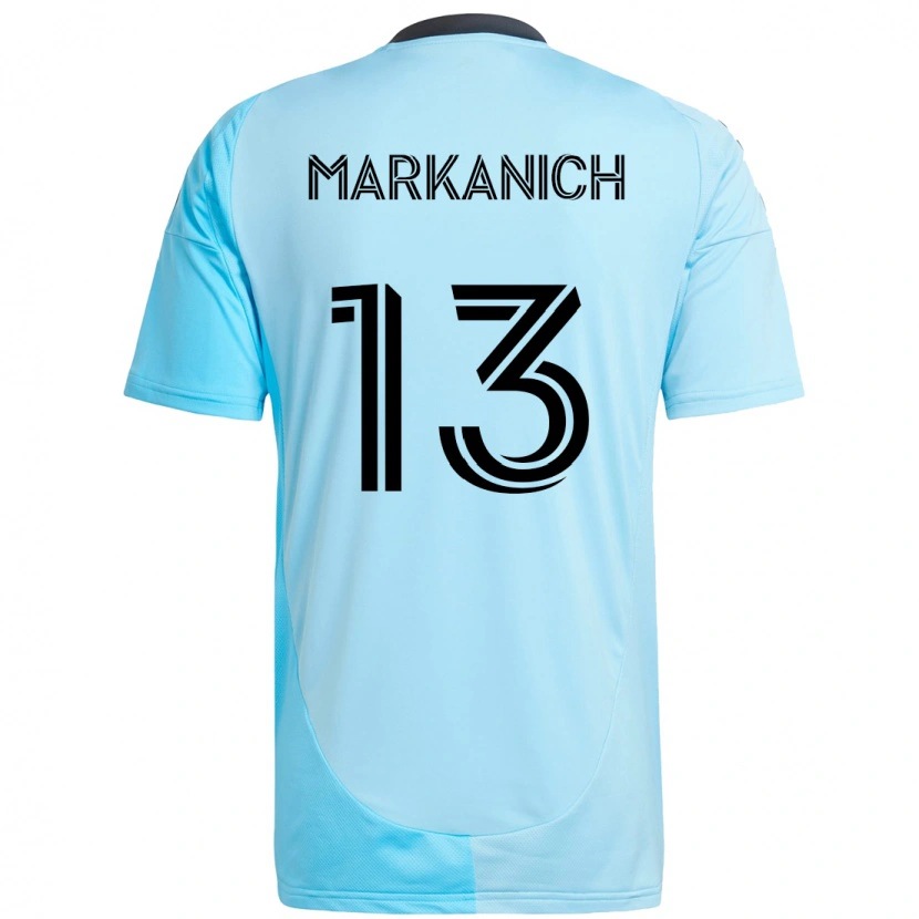 Danxen Mujer Camiseta Anthony Markanich Jr. #13 Negro Azul 2ª Equipación 2025/26 La Camisa México