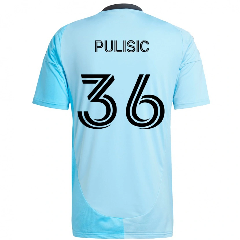 Danxen Mujer Camiseta Will Pulisic #36 Azul Celeste 2ª Equipación 2025/26 La Camisa México