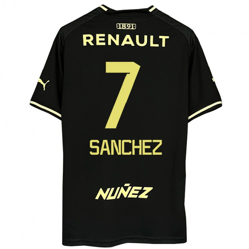 Danxen Mujer Camiseta Carlos Sánchez #7 Amarillo Negro 2ª Equipación 2025/26 La Camisa México