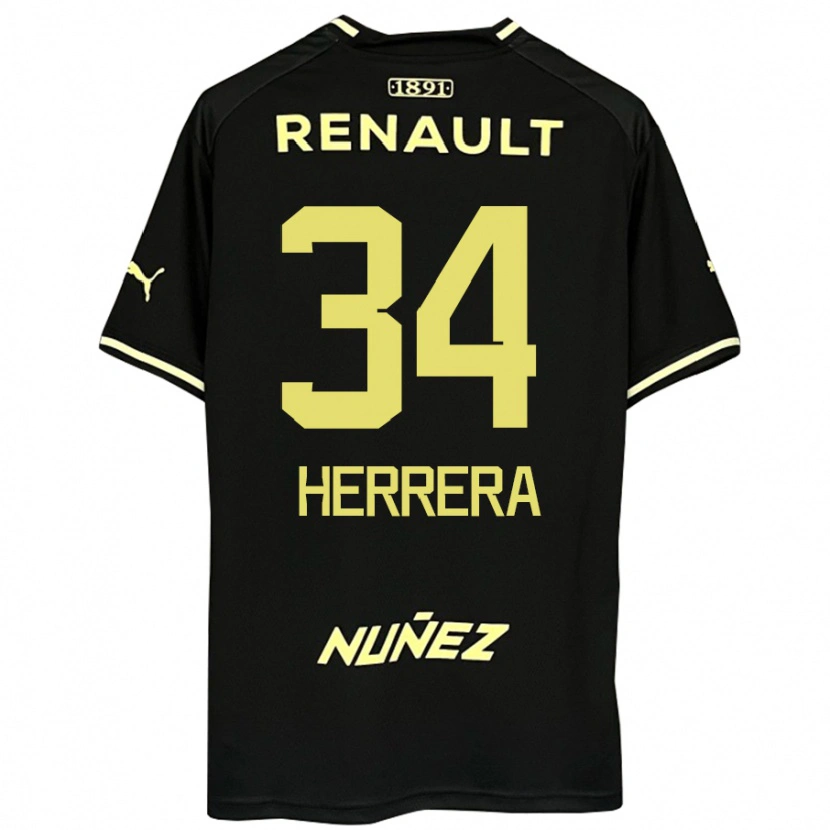 Danxen Mujer Camiseta Nahuel Herrera #34 Amarillo Negro 2ª Equipación 2025/26 La Camisa México