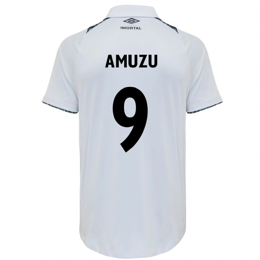 Danxen Mujer Camiseta Francis Amuzu #9 Blanco Azul 2ª Equipación 2025/26 La Camisa México