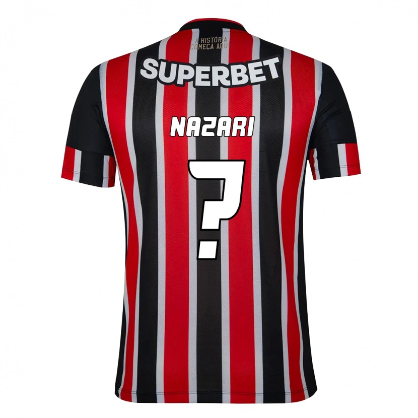 Danxen Mujer Camiseta João Nazari #0 Rojo Negro Blanco 2ª Equipación 2025/26 La Camisa México