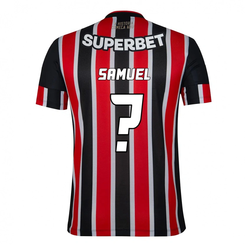Danxen Mujer Camiseta Samuel #0 Rojo Negro Blanco 2ª Equipación 2025/26 La Camisa México