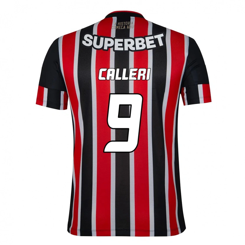 Danxen Mujer Camiseta Jonathan Calleri #9 Rojo Negro Blanco 2ª Equipación 2025/26 La Camisa México