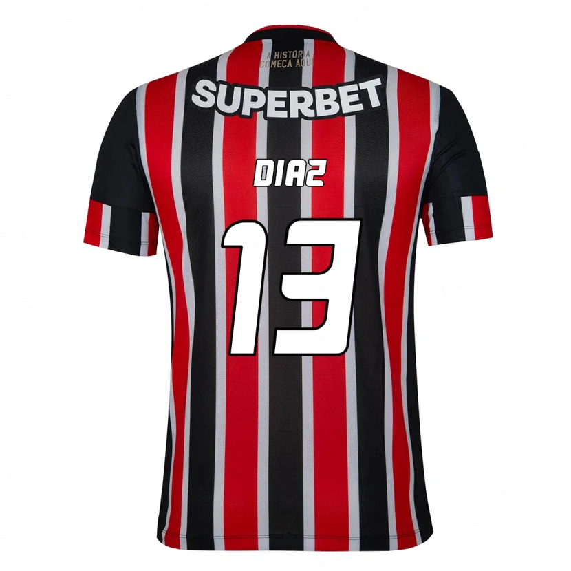 Danxen Mujer Camiseta Enzo Díaz #13 Negro Rojo 2ª Equipación 2025/26 La Camisa México