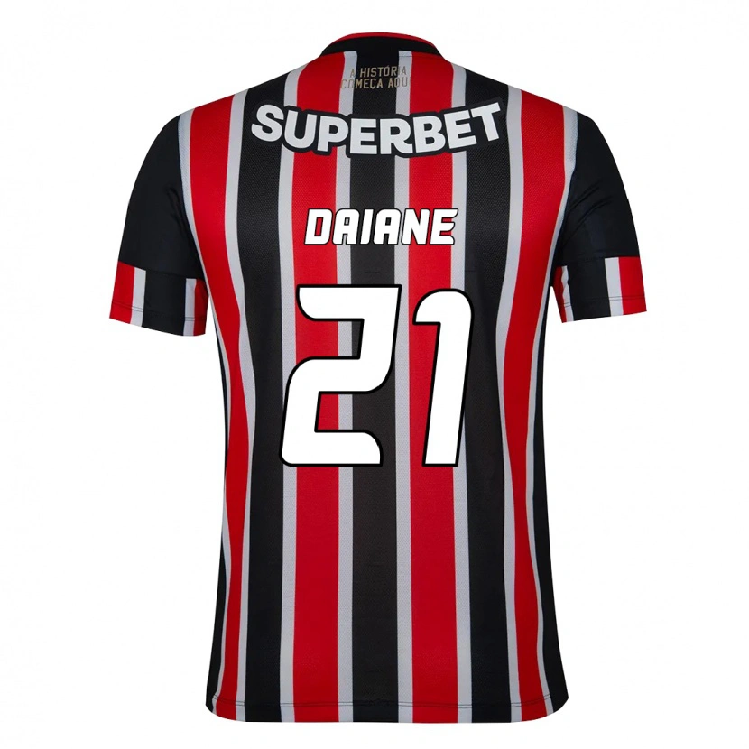 Danxen Mujer Camiseta Daiane #21 Rojo Negro Blanco 2ª Equipación 2025/26 La Camisa México