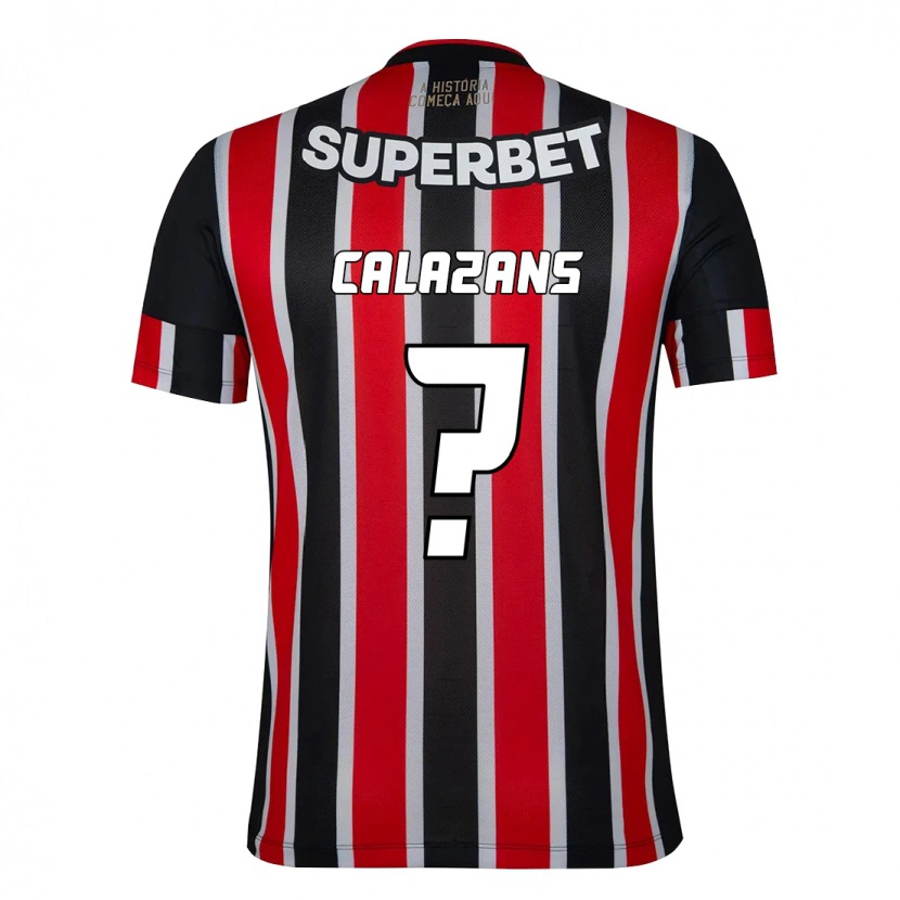 Danxen Mujer Camiseta Marquinhos Calazans #0 Rojo Negro Blanco 2ª Equipación 2025/26 La Camisa México