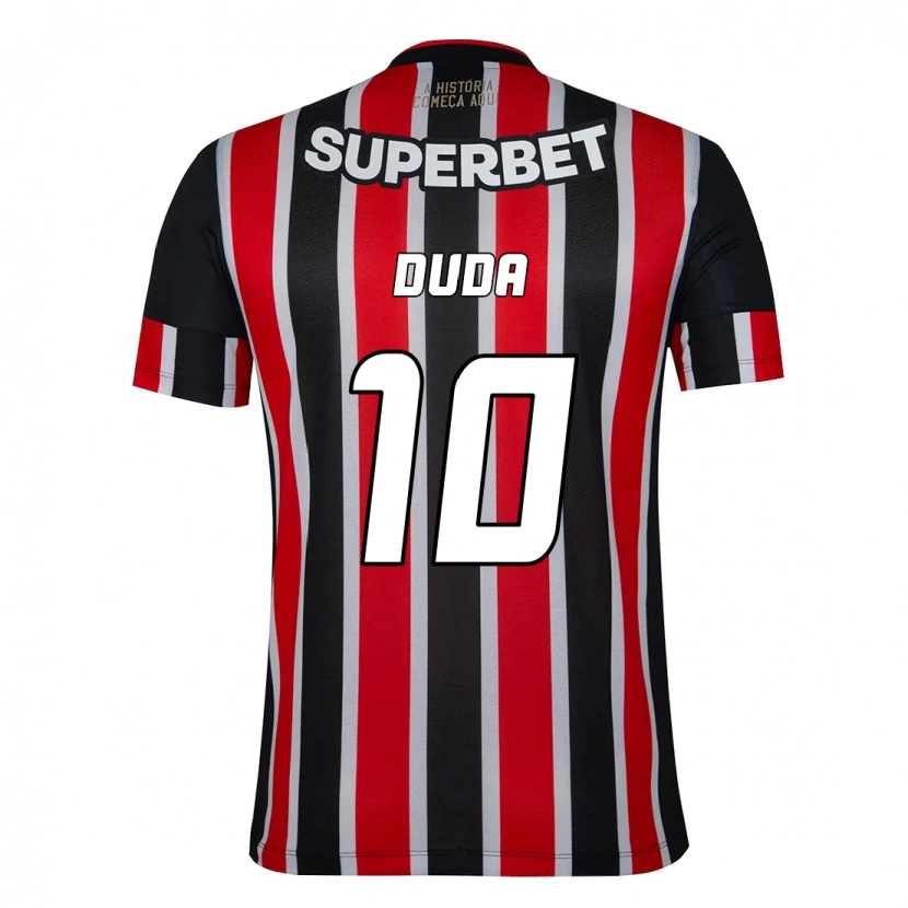 Danxen Mujer Camiseta Duda #10 Rojo Negro Blanco 2ª Equipación 2025/26 La Camisa México