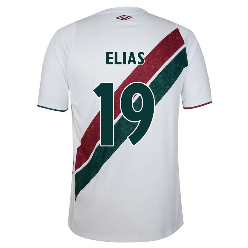 Danxen Mujer Camiseta Kauã Elias #19 Blanco Verde Granate 2ª Equipación 2025/26 La Camisa México
