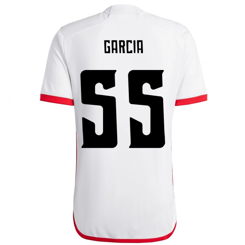 Danxen Mujer Camiseta Caio Garcia #55 Blanco Rojo 2ª Equipación 2025/26 La Camisa México
