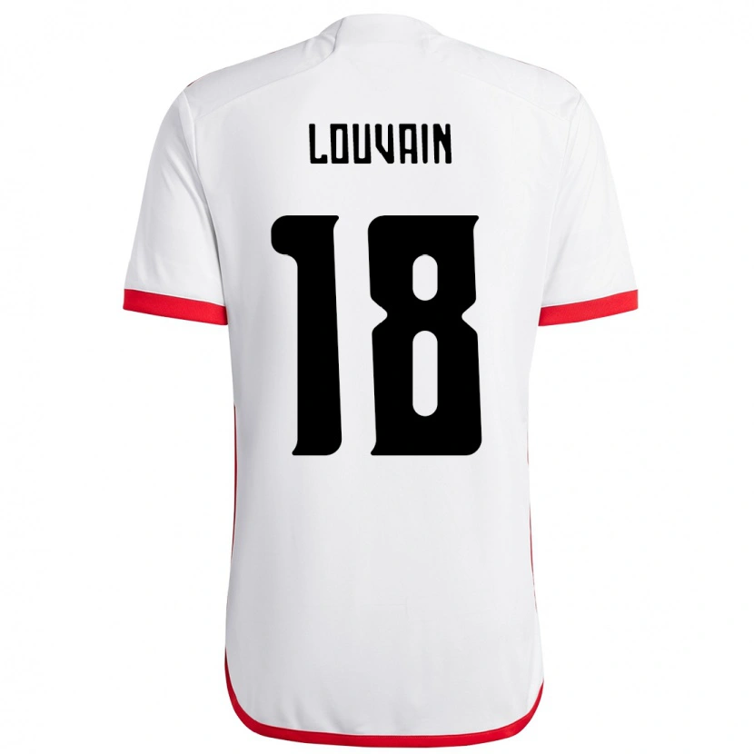 Danxen Mujer Camiseta Gaby Louvain #18 Blanco Rojo 2ª Equipación 2025/26 La Camisa México