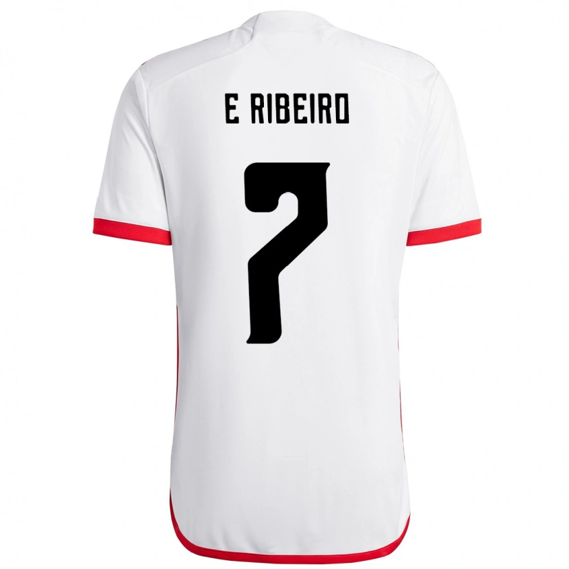 Danxen Mujer Camiseta Everton Ribeiro #7 Blanco Rojo 2ª Equipación 2025/26 La Camisa México