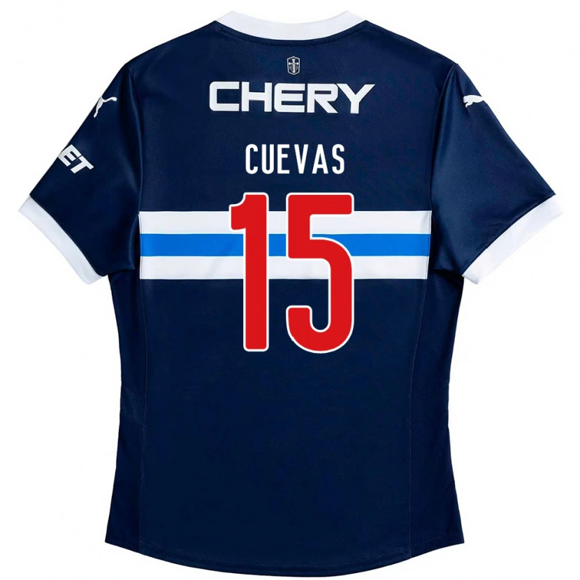 Danxen Mujer Camiseta Cristian Cuevas #15 Negro Azul 2ª Equipación 2025/26 La Camisa México
