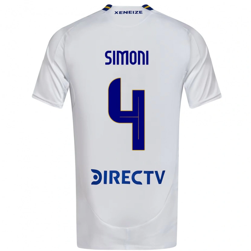 Danxen Mujer Camiseta Tiago Simoni #4 Blanco Azul 2ª Equipación 2025/26 La Camisa México