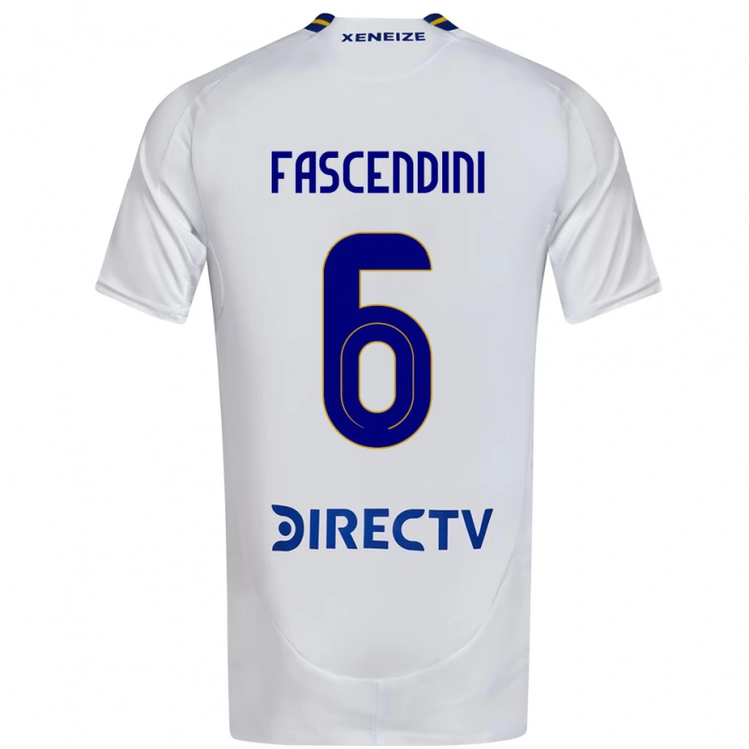 Danxen Mujer Camiseta Valentin Fascendini #6 Blanco Azul 2ª Equipación 2025/26 La Camisa México